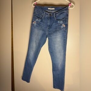 Levi's Blue Floral Ankle Jeans